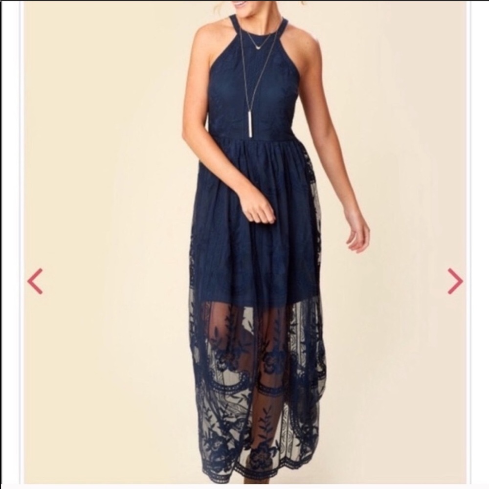 Alter’d State Navy Lace Maxi Dress